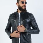 Sultan Lambskin Jacket ( Black / Deep Maroon)