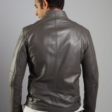 Farsi Lambskin Jacket (Black / Pecan Brown / Grey) - Image 14