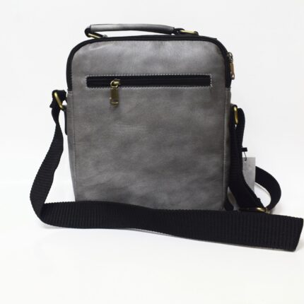Cowhide Leather Crossbody Bag (Grey) - Image 5