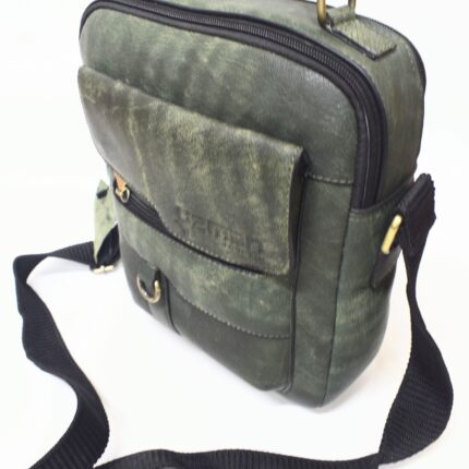 Cowhide Leather Crossbody Bag (Olive Green) - Image 4