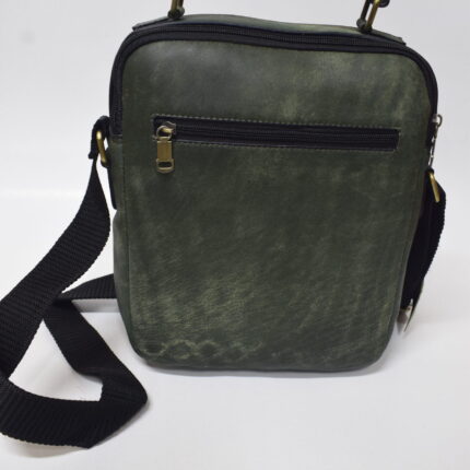 Cowhide Leather Crossbody Bag (Olive Green) - Image 5