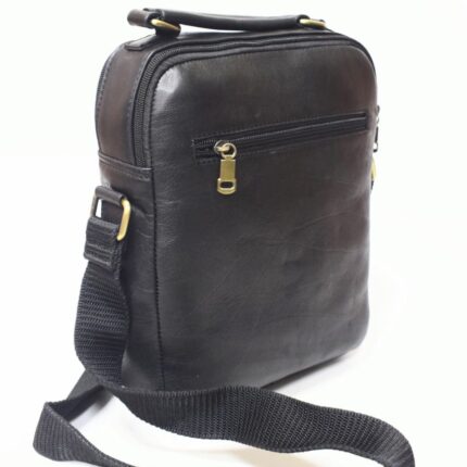 Cowhide Leather Crossbody Bag (Black) - Image 4