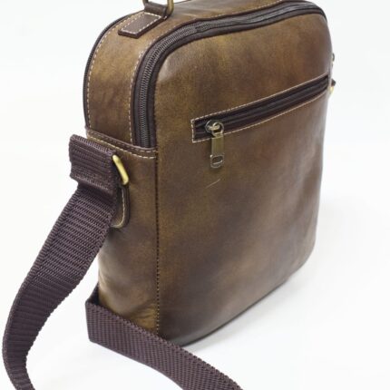 Cowhide Leather Crossbody Bag (Hazelnut) - Image 4