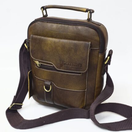 Cowhide Leather Crossbody Bag (Hazelnut) - Image 3