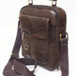 Cowhide Leather Crossbody Bag (Dark Brown)