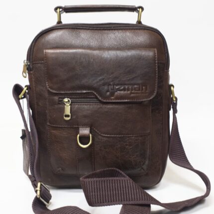 Cowhide Leather Crossbody Bag (Dark Brown) - Image 5