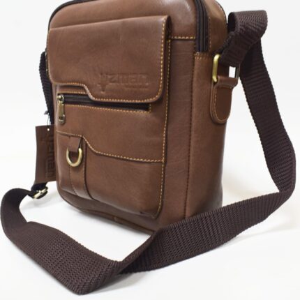Cowhide Leather Crossbody Bag (Havana) - Image 3