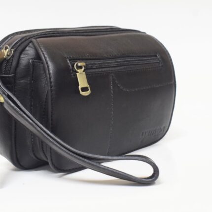 Cowhide Leather Clutch Bag (Black) - Image 4