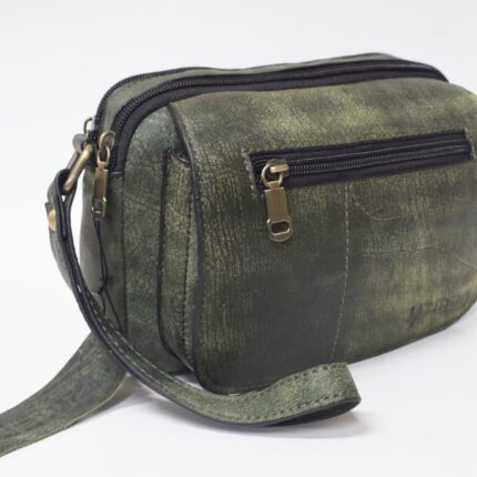 Cowhide Leather Clutch Bag (Olive Green) - Image 4