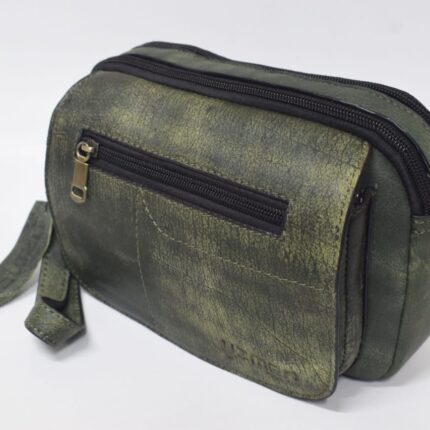 Cowhide Leather Clutch Bag (Olive Green) - Image 3