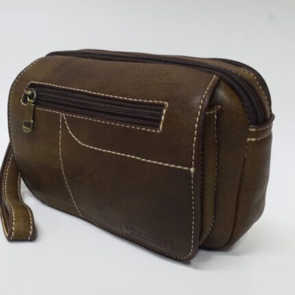 Cowhide Leather Clutch Bag (Hazelnut) - Image 3