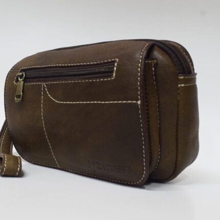 Cowhide Leather Clutch Bag (Hazelnut) - Image 5