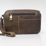 Cowhide Leather Clutch Bag (Hazelnut)