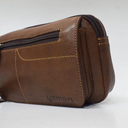 Cowhide Leather Clutch Bag (Havana) - Image 3