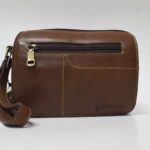 Cowhide Leather Clutch Bag (Havana)