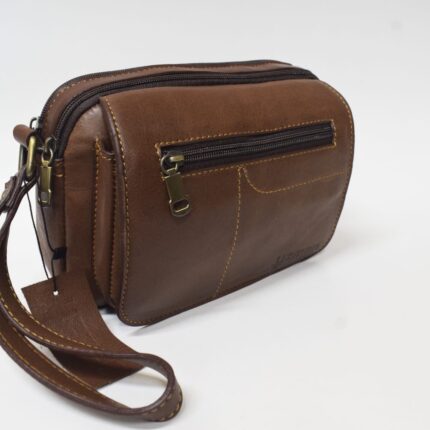 Cowhide Leather Clutch Bag (Havana) - Image 4