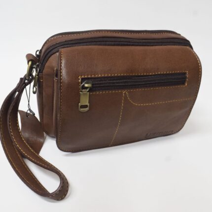 Cowhide Leather Clutch Bag (Havana) - Image 6