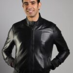 Bomber Lambskin Jacket (Black / Pecan Brown / Dark Navy Teal)