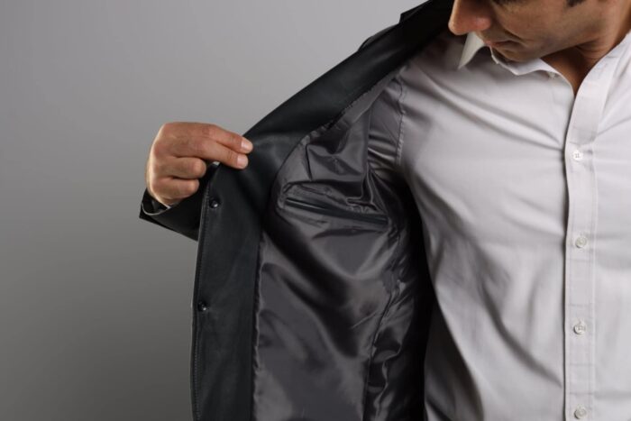 Western Lambskin Jacket (Black / Dark Navy Teal) - Image 10